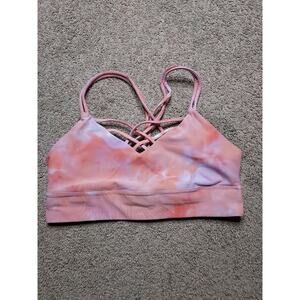 Joy Lab Women Sports Bra Medium Purple Pink Orange Tie Dye